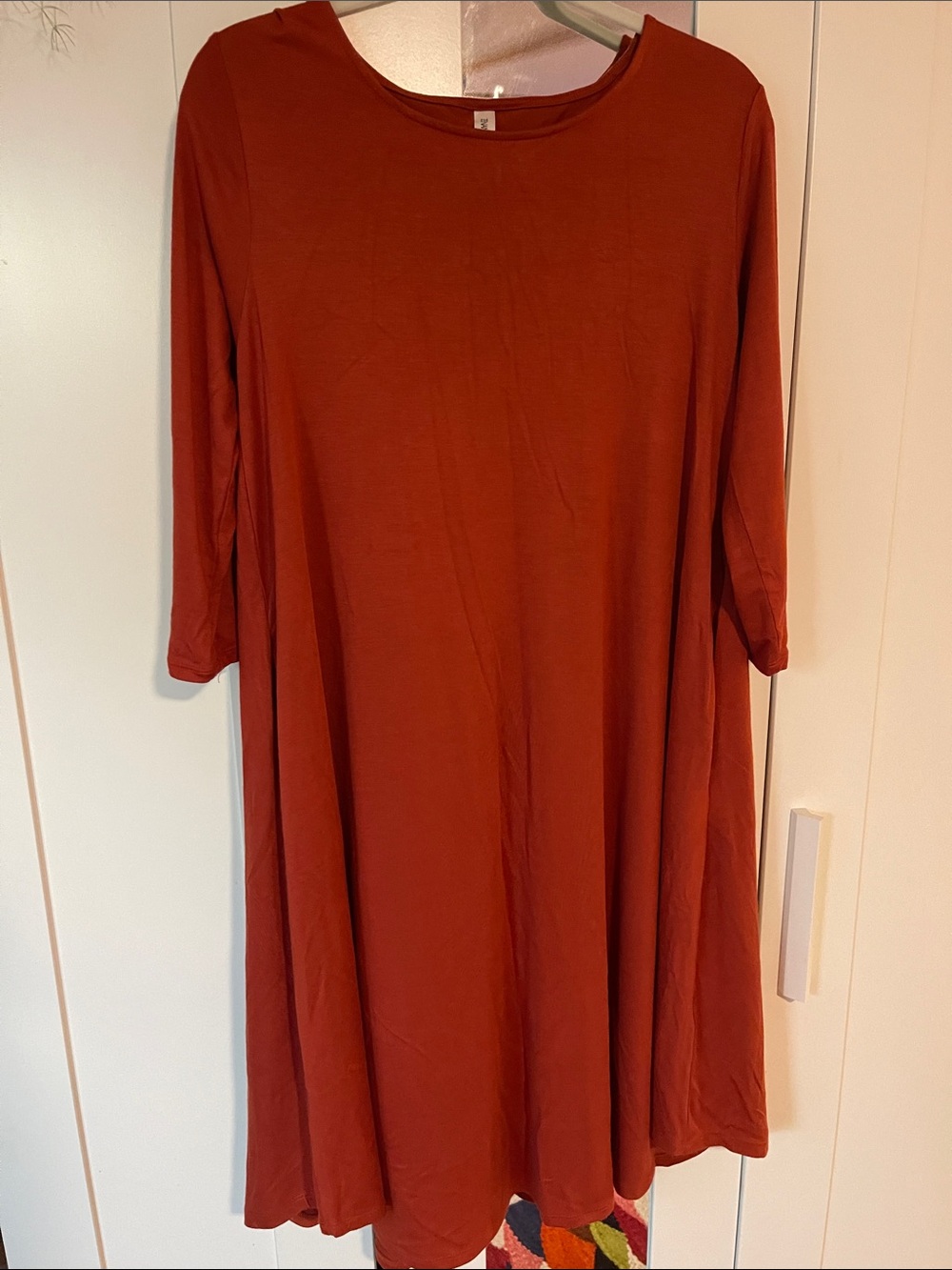 Zenana Outfitters Rust Midi A-Line Dress